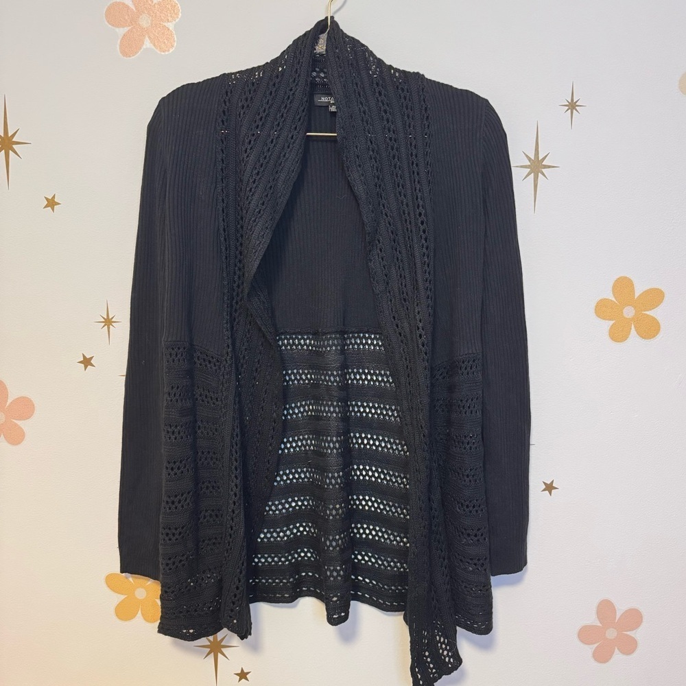Notations Petite Black Knit Shawl